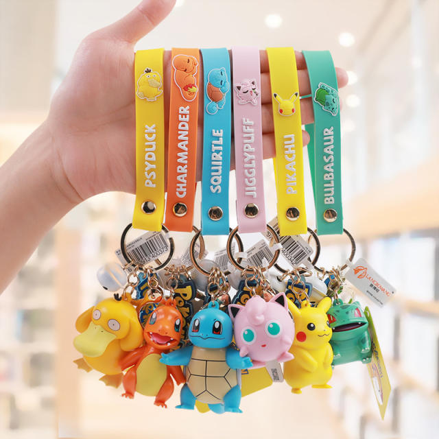 Pokemon Action Figure Pikachu Charmander Snorlax Anime Keychain Bag Decoraction Keyring Pendant Children Birthday Gifts Toys
