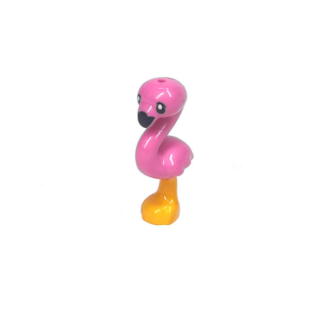 MOC City Animal Series Flamingo Building Blocks Figure Wildlife Bird Mini Particle Accessories Toys Kids Compatible With 67388