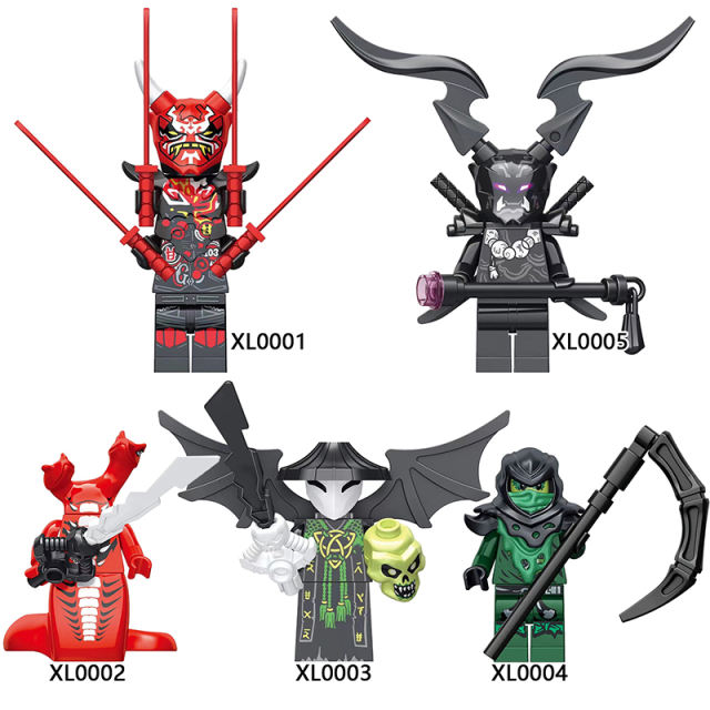 XL0001-0005 Ninja Anime Figures MiniMoro snake monster Omega Skeleton Wizard Action Toy Building Blocks Assembly Kids Boys Gift