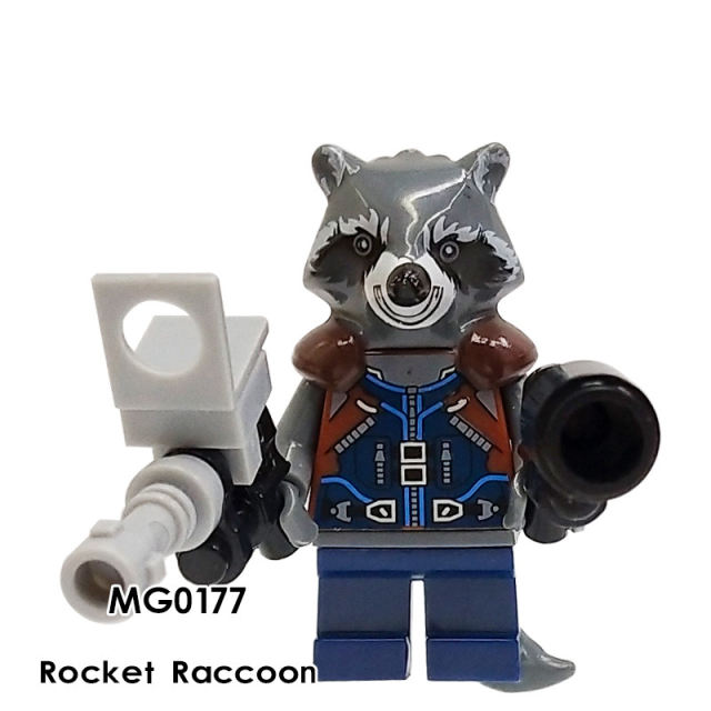 MG0177 Marvel Hero Series Galaxy Guard Rocket Raccoon Children Assembled Building Block Anime Animal Figures Toy Gifts Boys Girls