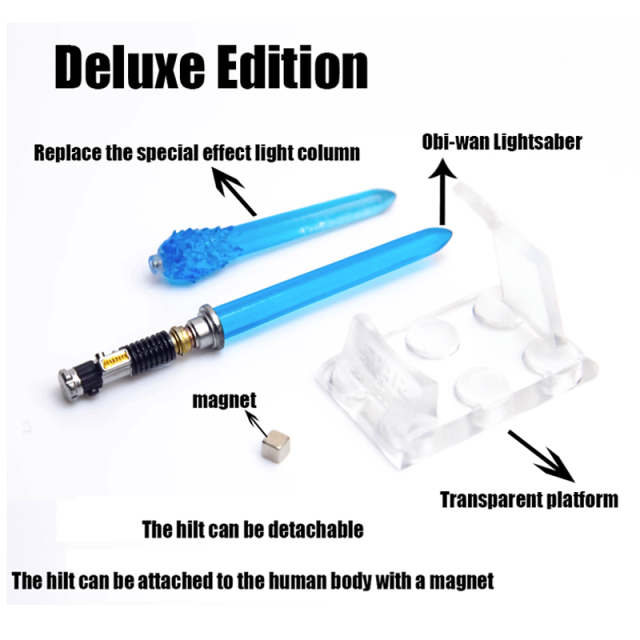 Star Wars Series Luke Obi-Wan Weapon Lightsaber Accessories Buildinig Blocks Magnetic Absorption Luminous Sword Toys Gifts Boys