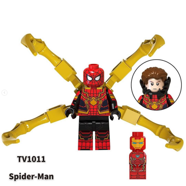 TV6202 Superheroes Series Spider Man Thor Minifigs Building Blocks Black Panther Iron Man Weapon Helmet Accessories Toys Gifts