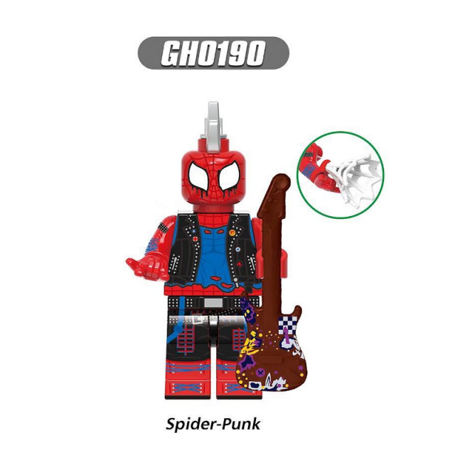 G0124 Marvel Spider Man Series Minifigs Building Blocks Gwen Stacy Miles Morales Spot Jessica Drew Weapon Guitar Toys Gifts Boys