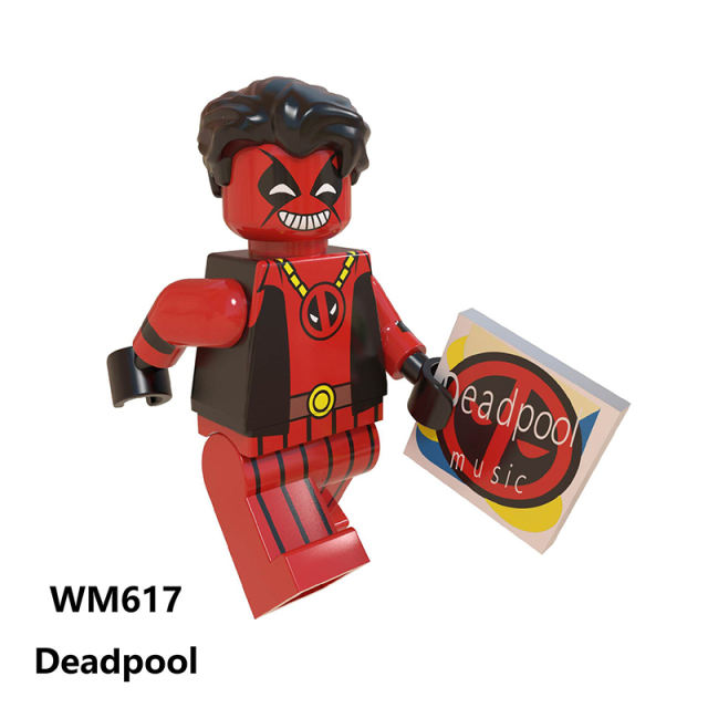 WM6050 Marvel Serie Deadpool Super Hero Painter Punk Rock Action Figure Guitar Doctor Deadpool Building Blocks Toy Children Gift