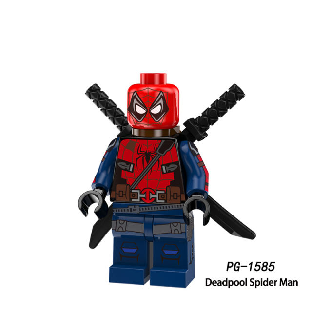 PG8146 Marvel Series Deadpool Spider Man Batman Action Figures Punisher Wolverine Building Blocks Serum Model Children Gifts Toys