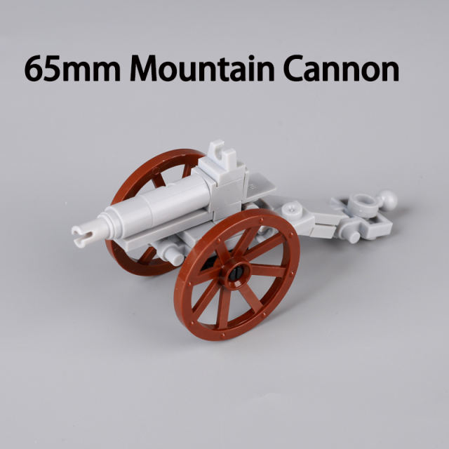 WW1 Italy 65MM Mountain Cannon Military Series Minifigs Building Blocks Army Weapon Collection Children Birthday Gifts Toys Boys