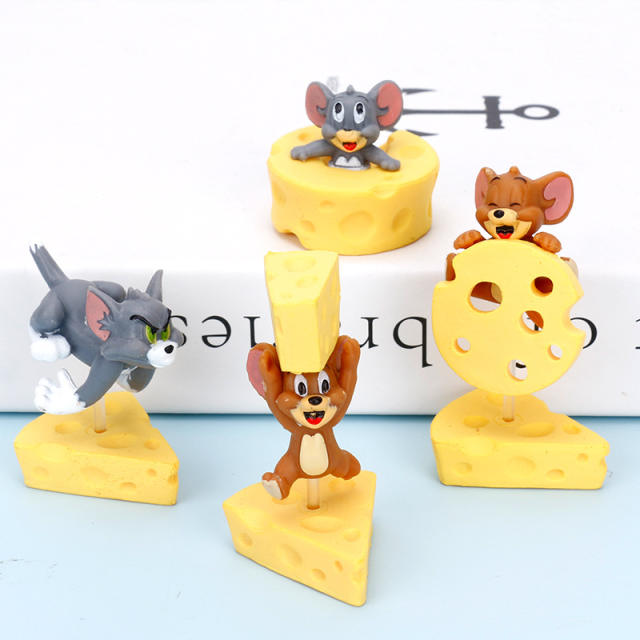 Cartoon Anime Tom and Jerry Movie Series Action Figure Cat Mouse Bear Cheese PVC Statue Collection Model Decoration Toys Gifts Girl