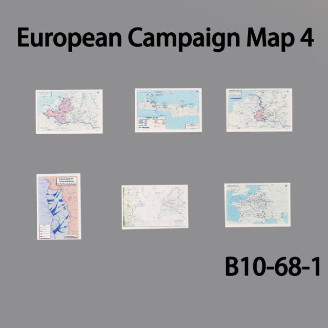 WW2 Military Set Deployment Plat Building Blocks European Campaign Map 4 Print Tile Model Collection Soldier Children Gifts Toys