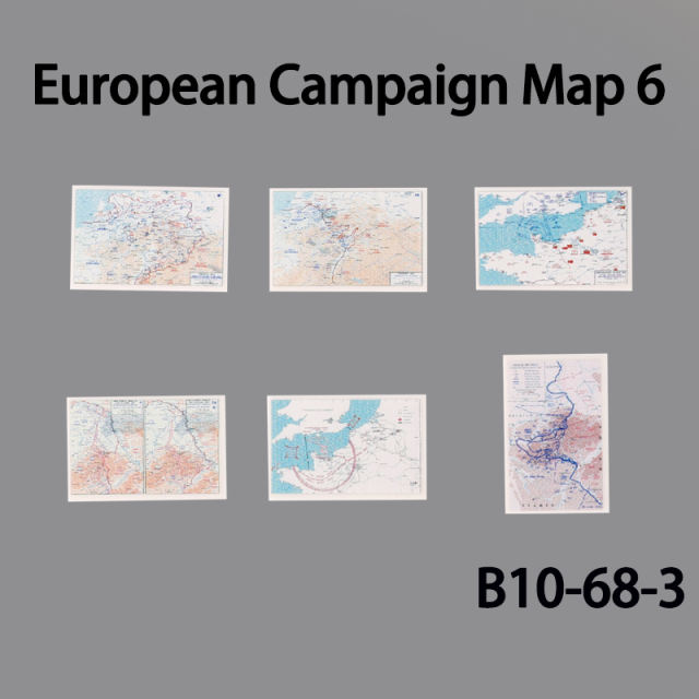 WW2 Military Normandy Operation Building Blocks European Campaign Map 6 Print Tile Model Collection Soldier Children Gifts Toys