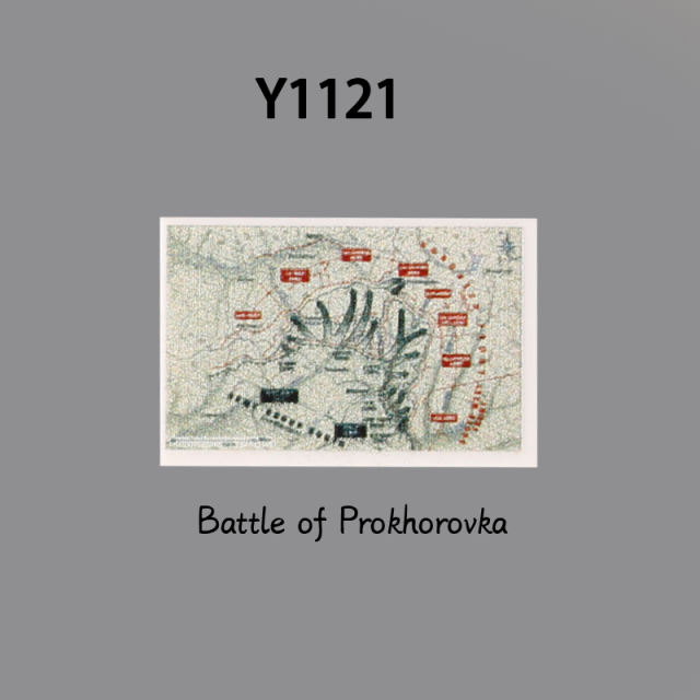 WW2 MOC Military Battle Prokhorovka Building Blocks European Campaign Map 10 Print Tile Collection Compatible Children Gifts Toys