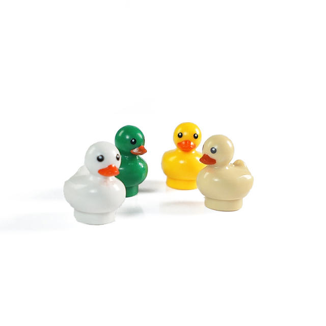 MOC City Animal Series Yellow Green White Duck Building Blocks Figure Accessories Toy Children Gift Compatible With 41384 49661