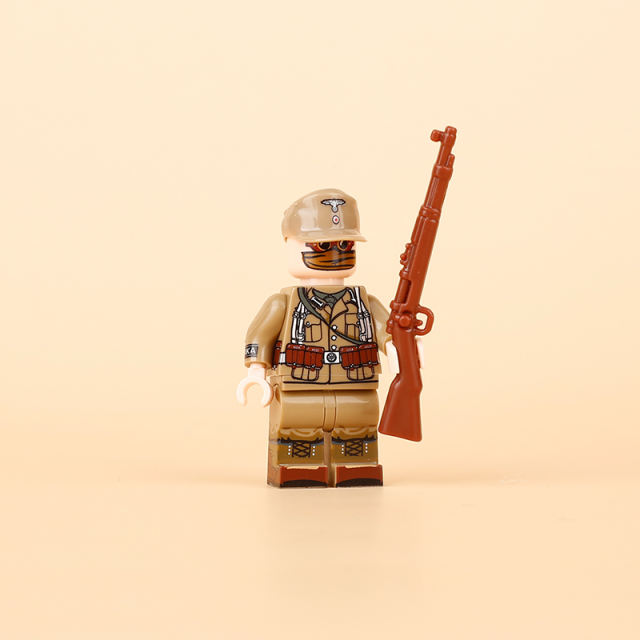 058DL North African Infantry Minifigs Building Blocks Military Series Army Soldiers War Gun Weapon Accessories Models Toys Boys