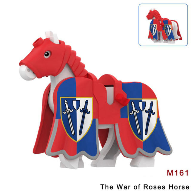 Medieval Series England Civil Wars Of The Roses Horse Building Blocks Army Soldiers Knight Infantry Sword Shield Helmet Boy Toys
