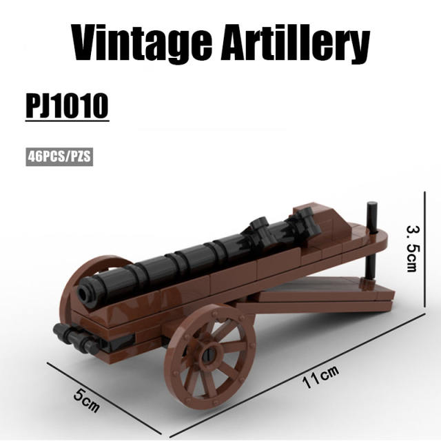 PJ1009 PJ1010 Military Medieval Artillery Organ Gun Building Blocks Weapon Wheel Cannon Army Soldiers War Assemble Toys Boy Gift