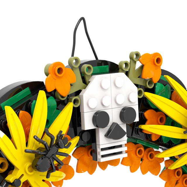 482PCS MOC Halloween Wreath Building Blocks Vampire Model Set Festive Flower Garland Decorative Skull Pumpkin Compatible Toy Boy
