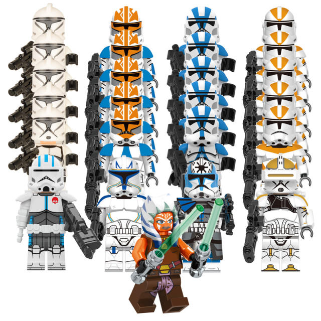 YMX009 Ameican Science Fiction Star Wars Series Minifigs Building Blocks Clone Trooper Boost Wolfpack Model Action Toys Gift Boy