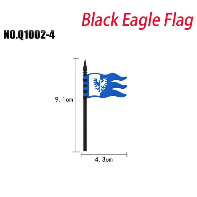 Medieval Flag Series Temple Cross Burton Blackhawk Crow Red Lion Aylin Knight Army Solider Printed Accessories Toys Gifts Boys