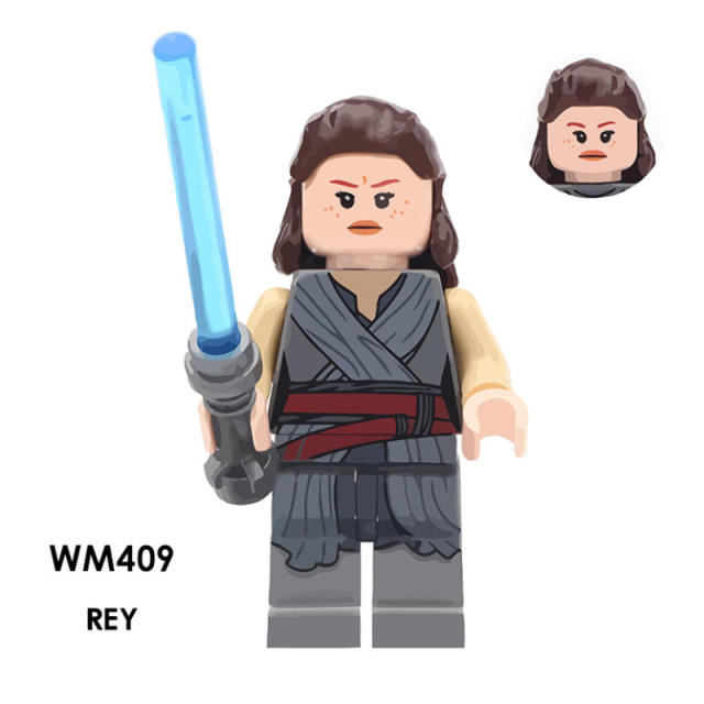WM409 Star War Series Rey Building Blocks Luke Daughter Action Figures Lightsaber Minifigs Bricks Collection Toys Children Gifts