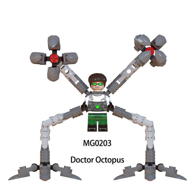 MG0201 MG0203 Marvel Superhero Villain Doc Ock Action Figures Building Blocks Doctor Octopus Building Blocks Kids Gifts Toys