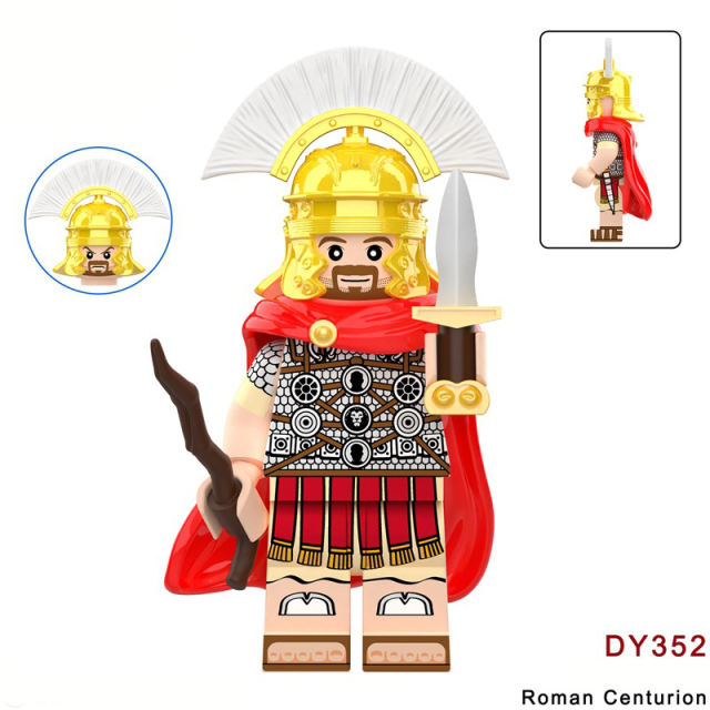Medieval Series Ancient Roman Minifigs Building Blocks Centurion Wolf Number One Bear Head Trumper Weapon Sword Shield Toys Boys
