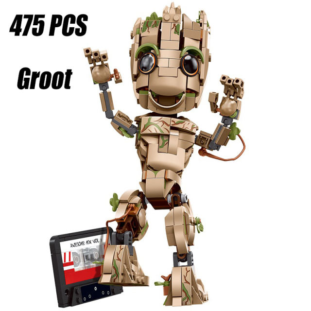 American Marvel Series Superheroes Groot Minifigs Building Blocks Guardians Of The Galaxy Avengers Army Soldiers Weapon Toys Boy