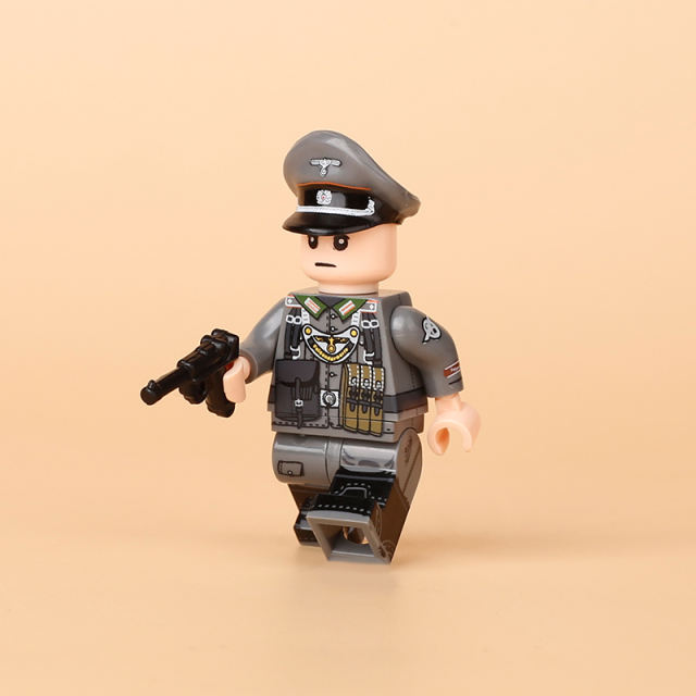 WW2 German Field Gendarmerie Lieutenant Minifigs Building Blocks War Army Soldiers Weapon Military Gun Accessoories Toys Boys Gifts