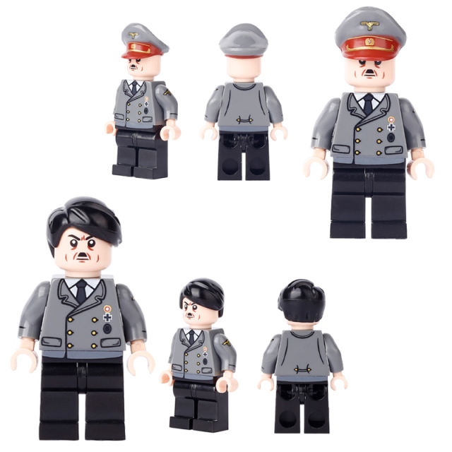 WW2 German Nazi Party Hitler Minifigs Building Blocks War Army Soldiers Weapon Military Gun Accessoories Toys Boys Gifts MT001