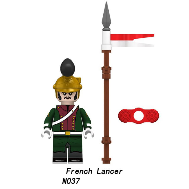 N037-040 Napoleonic Wars Soldiers Building Blocks French Artillery Russian Cannon Army Weapons Spear Gun Sword Bricks Toy Boy Gift