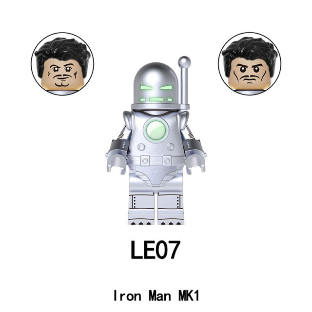 LE07-09 Marvel Series Iron Man  Action Figures Superhero Building Blocks DC Minifigs Model Black Night Platinum Children Toys Gifts