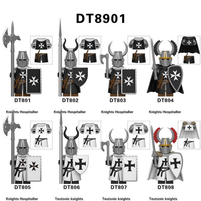 DT8901 Medieval Soldiers Military Minifigs Building Blocks ancient Rome War Shield Action Figures Mini Building Toy Children Gifts