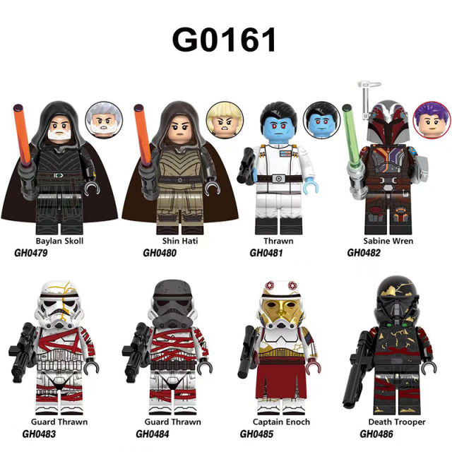 G0161 Star Wars Series Storm Troopers Minifigs Building Blocks Commander Guard Thrawn Solider Weapon Collection Toys Children Gift