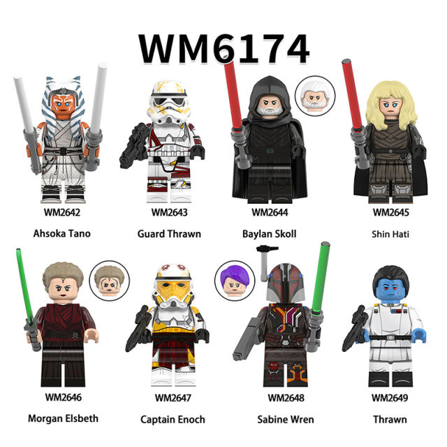 WM6174 Star Wars Series Storm Troopers Ahsoka Tano Minifigs Building Blocks Thrawn Solider Weapon Collection Toys Children Gifts