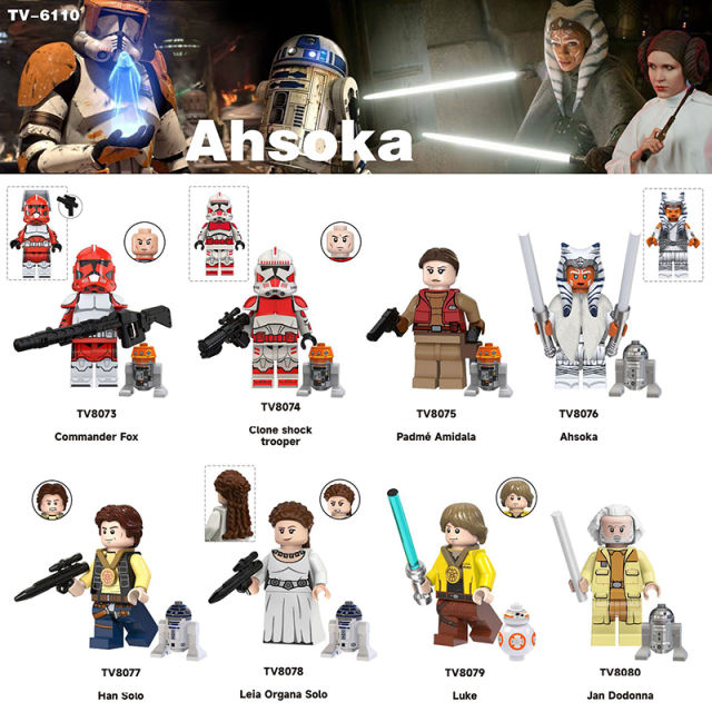 TV6110 Star Wars Series Leia Luke Minifigs Building Blocks Hansolo Ahsoka Clone Stormtrooper Action Figure Children Toys Gifts