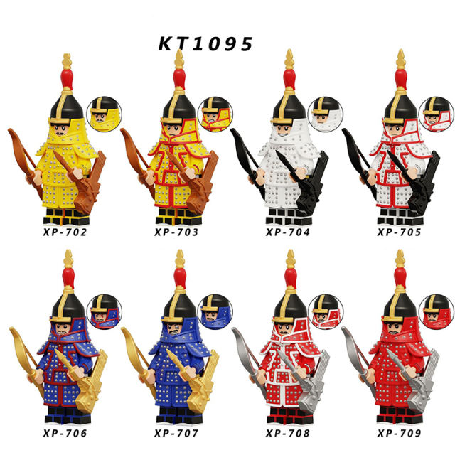 KT1095 Medieval Series Qing dynasty Soliders Minifigs Building Blocks Weapon Army Knight Jaime Lannister Meryn Trant Toys Gifts