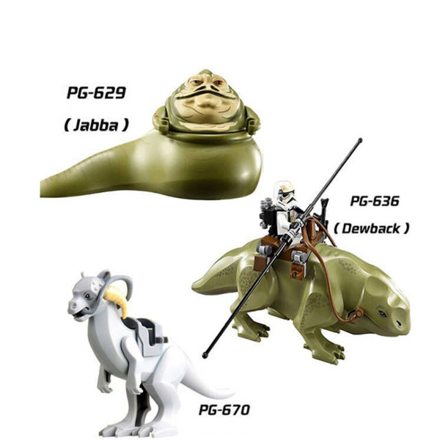 PG629 PG670 Star Wars Jabba Minifigs Building Blocks Dewback Helmet Mount Monster Dinosaur Turtle Dongdong Beast Gifts Toys PG636