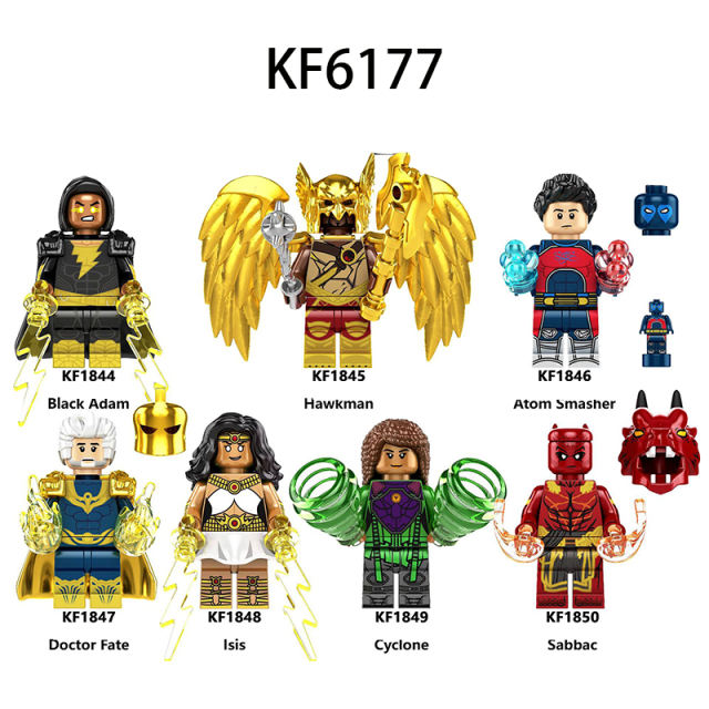 KF6177 DC Marvel Hawkman Sabbac Minifig Action Figures Doctor Fate Adam Building Blocks Bricks MOC Model Toys Boys Gifts Children