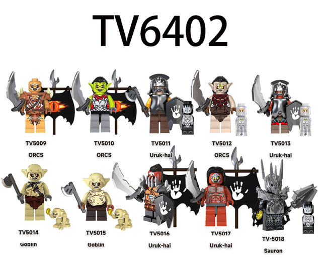 TV6402 The Lord of the Rings Minifigs Building Blocks Military Armor Soldiers Weapons Shield Sword Medieval Knight Hobbit Toys