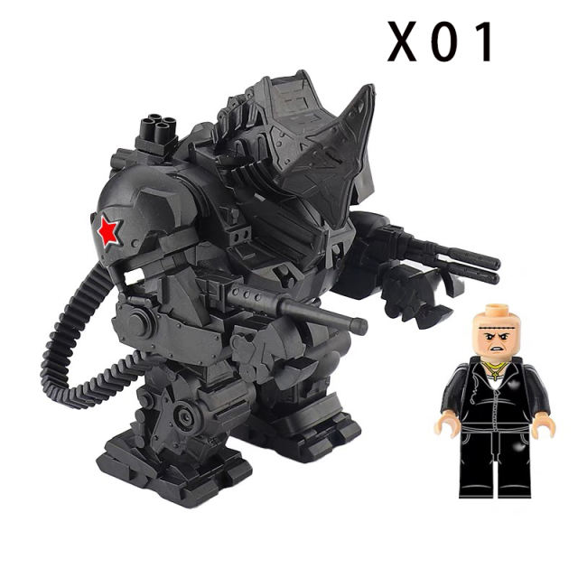 X01 Movie Rhino Action Figures Assembly Building Blocks The Amazing Man 2 Mechanical Armor Building Blocks MOC Brick Kids Toys Gift