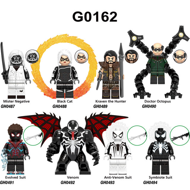 G0162 Maevel DC Superhero Series Suit Minifigs Building Blocks Venom Action Figures Doctor Octopus Collection Toys Children Gifts