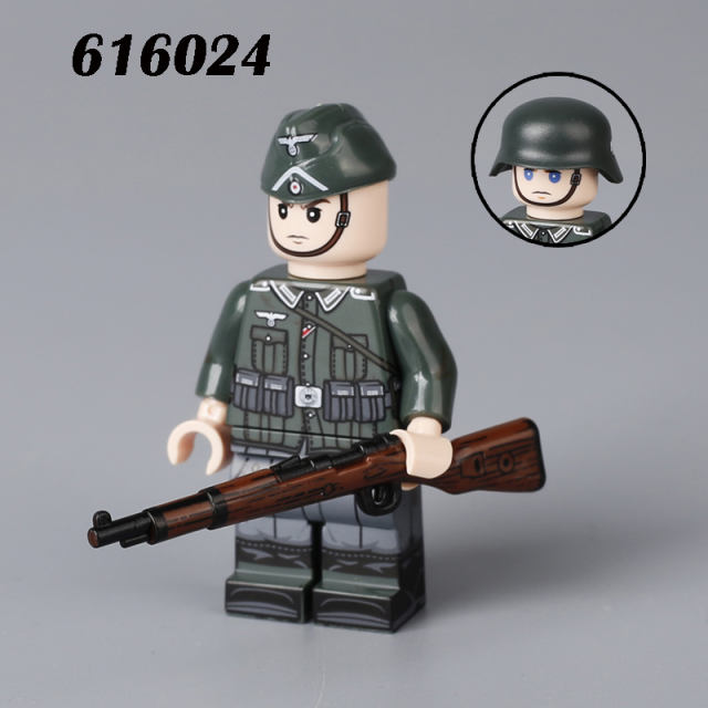 ﻿ ﻿WW1  Military Soliders Action Figures 616 German Offical Building Blocks Gun Weapon Minifigs War Models Toys Children Gifts WW2