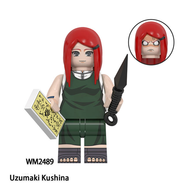 WM6154 Naruto Kabuto Kaguya Japanese Anime Action Figure Tsuchikage Mu Rin Anko Kushina Bricks Minifigs Children Gifts Boys Toys