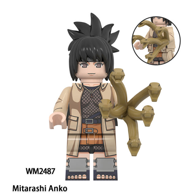WM6154 Naruto Kabuto Kaguya Japanese Anime Action Figure Tsuchikage Mu Rin Anko Kushina Bricks Minifigs Children Gifts Boys Toys