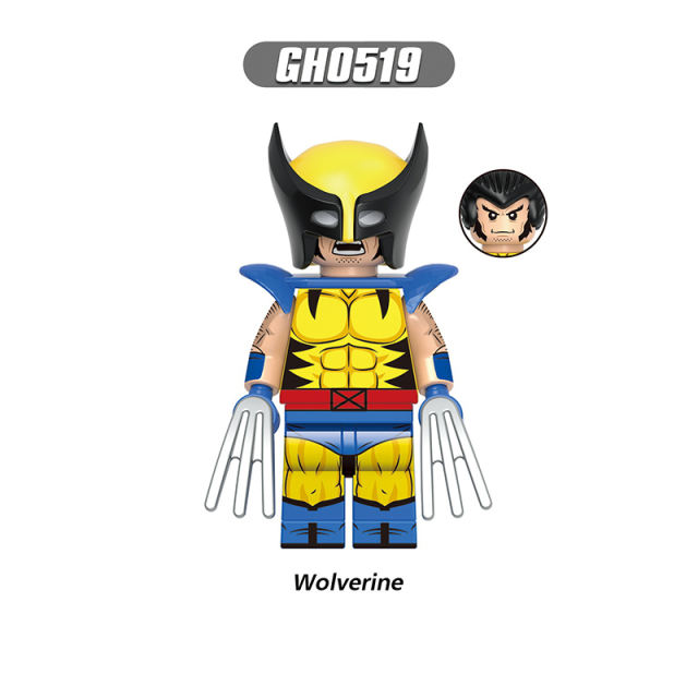G0166 Marvel Superhero Wolverine Cyclops Magneto Gambit Building Blocks Beast Jubilee Phoenix Storm Rogue Model Blocks Kids Gifts