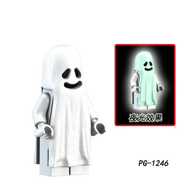 PG1245 PG1246 Horror Series Night Light Ghost Minifigs Building Blocks The Conjuring Series Halloween Zombies Model Ghost Toys Boys