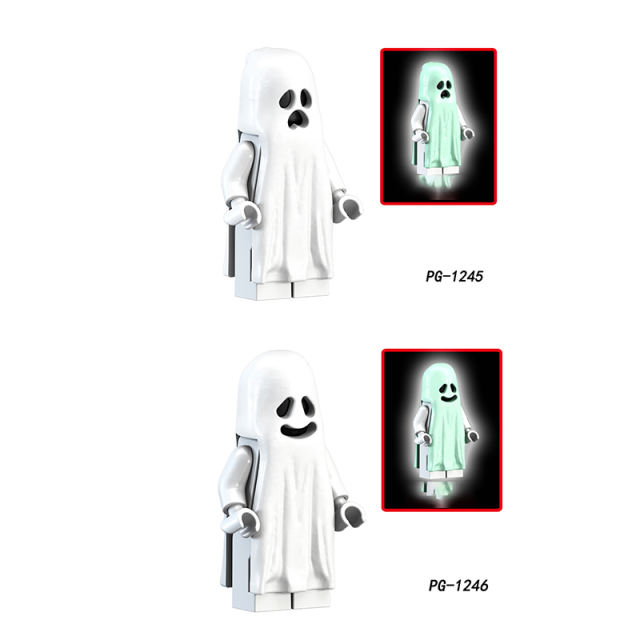 PG1245 PG1246 Horror Series Night Light Ghost Minifigs Building Blocks The Conjuring Series Halloween Zombies Model Ghost Toys Boys