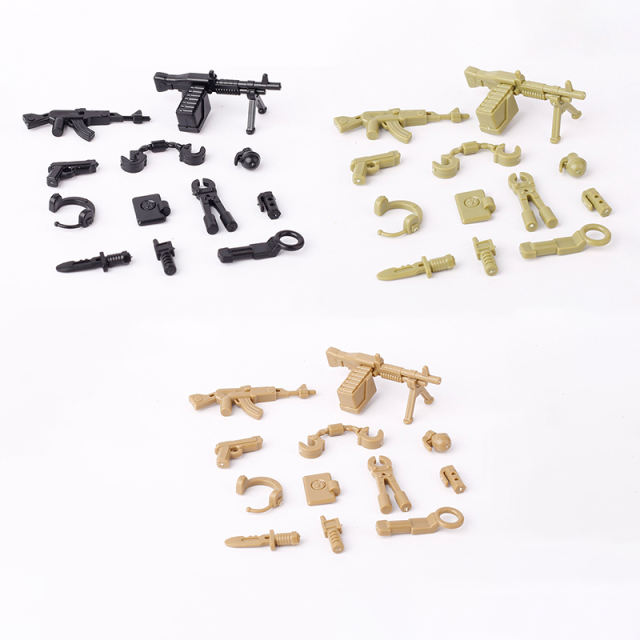 MOC City Military SWAT Figures Accessories Building Blocks Gun Weapons Knee Pads Headset Helmets Box Container Toys Boys Gift
