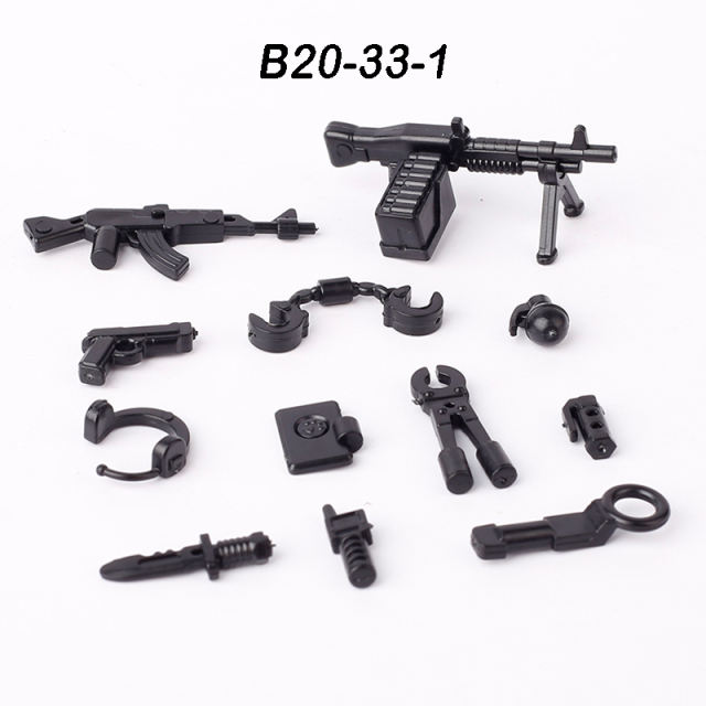 MOC City Military SWAT Figures Accessories Building Blocks Gun Weapons Knee Pads Headset Helmets Box Container Toys Boys Gift
