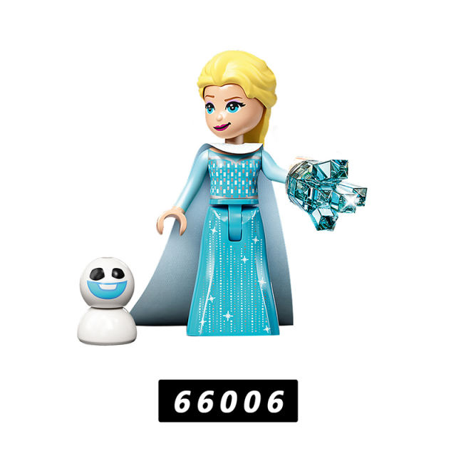 66006-66010 Disney Cartoon Ice and Snow World Hans Princess Elsa Minifigs Olaf Anna Building Blocks Toys Children Girls Gifts