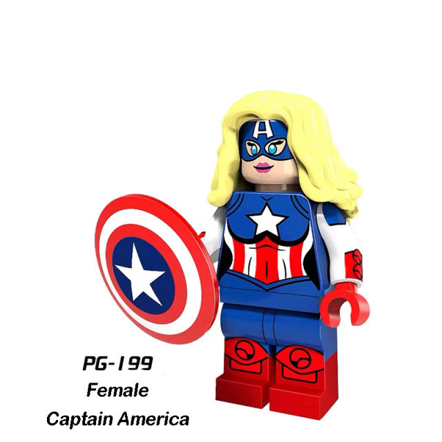 PG8056 Marvel Series Deadpool Spider Girl Action Figures Comics Batman Captain America Minifigs Building Blocks Children Gifts Toys
