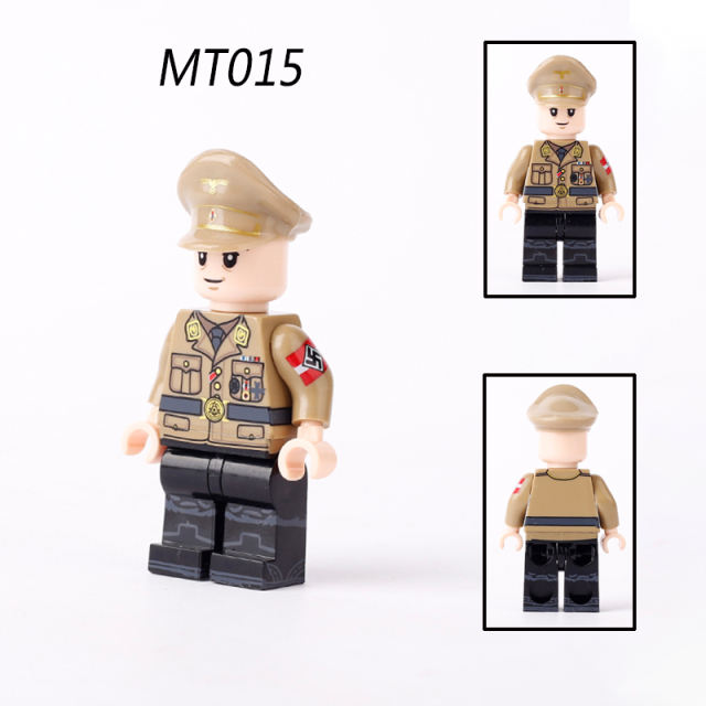 MT012-015 WW2 German Nazi Military Hitler Youth Building Blocks War Army Soldiers Senior Comradeship Leader Accessoories Toys Gift